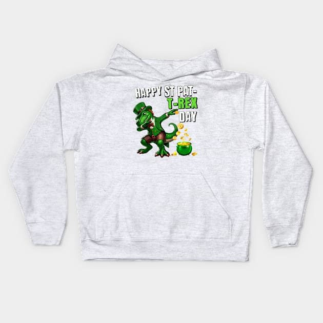 Happy St Pat-T-REX Day Saint Patricks TRex Kids Hoodie by Mind Your Tee